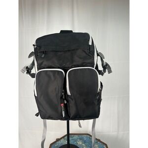 SwissTech Black Laptop Backpack Multi Compartment Travel School Bag Grey Trim